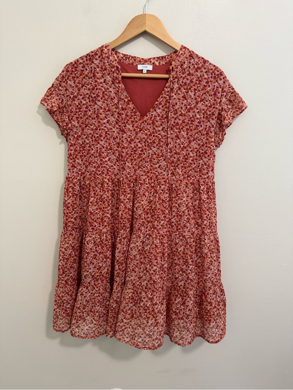 Voy Orange Floral Mini Dress